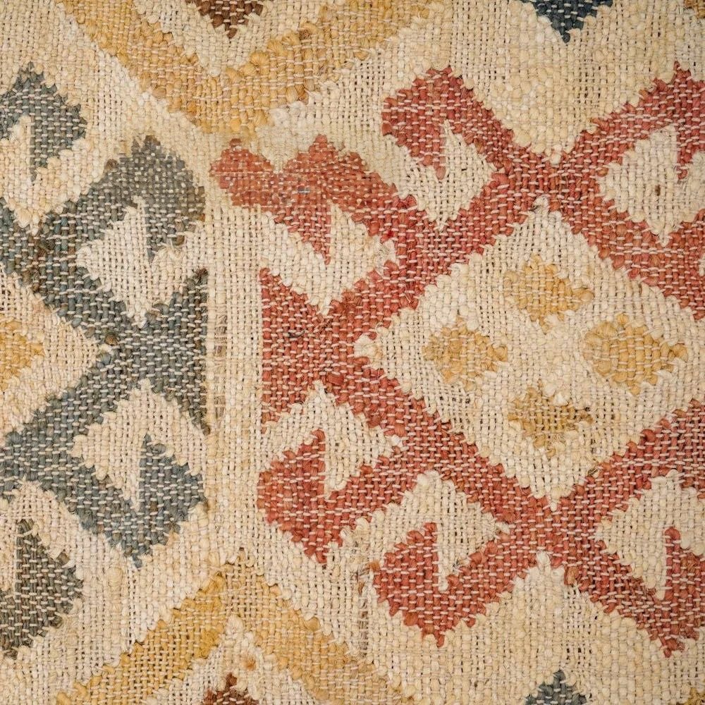 Beżowy, aztecki dywan z bawełny i juty Beżowy, aztecki dywan z bawełny i juty - obrazek 5