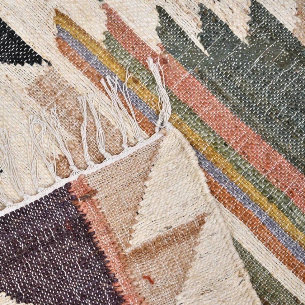 Dywan kilim z bawełny i juty w stylu vintage - obrazek 6