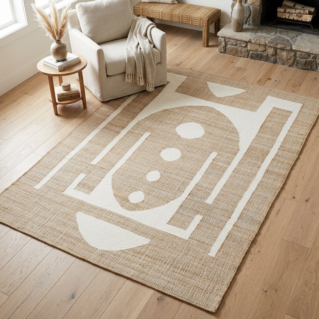 Dywan z bawełnianej juty Cotton jute area rug