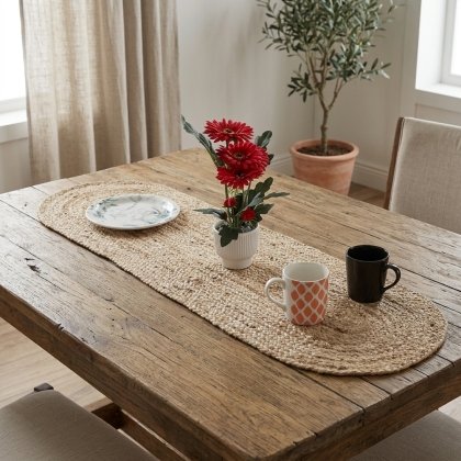 Natural braided oval jute placemats